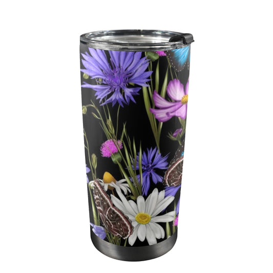 Butterfly Flowers - 20oz Travel Mug / Tumbler