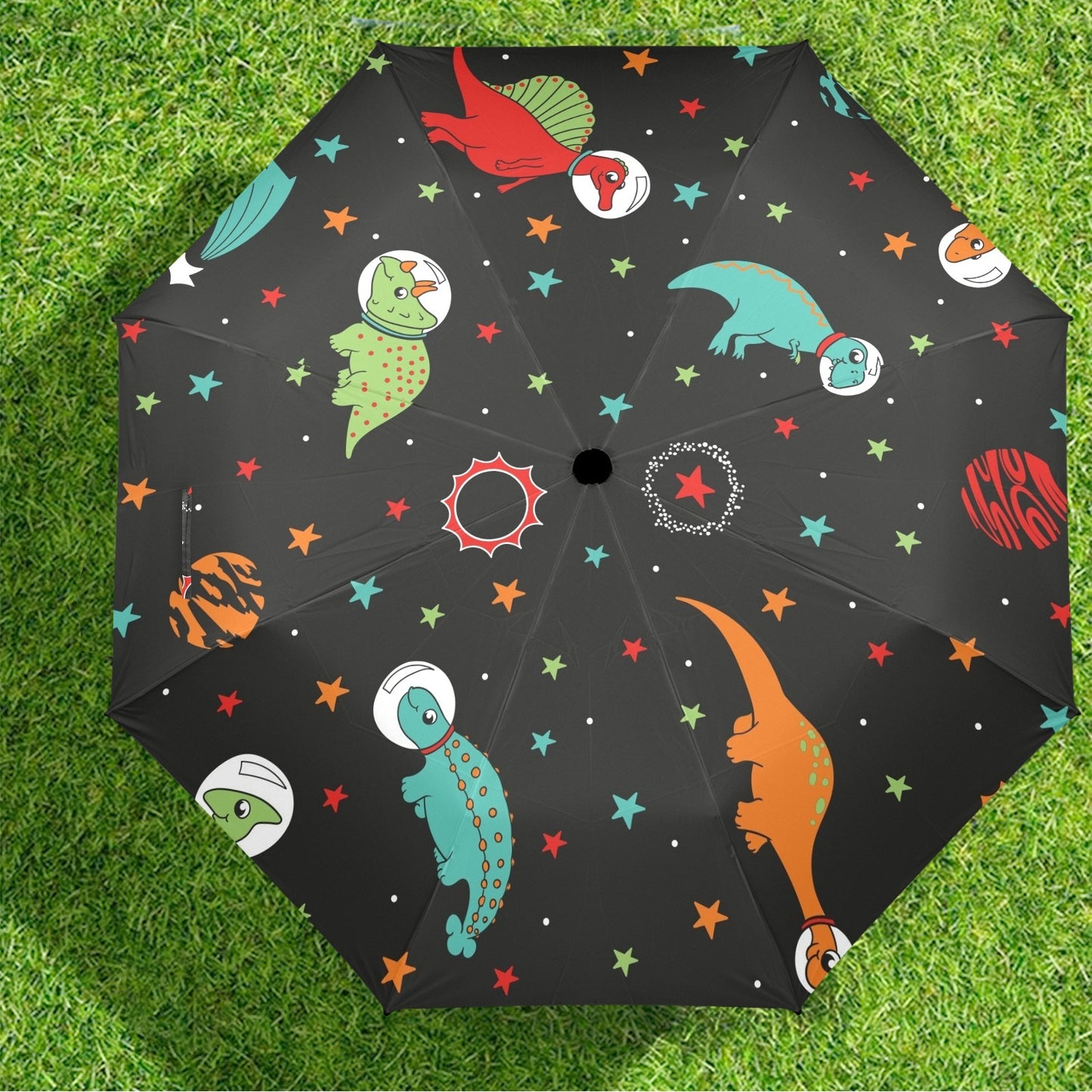 Astronaut Dinosaurs - Semi-Automatic Foldable Umbrella