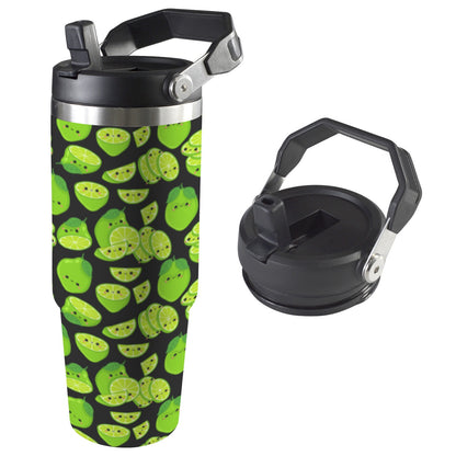 Cute Limes - 30oz Tumbler with Top Handle