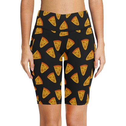 Pizzas - Women's Bike Shorts Womens Bike Shorts Food Printed Offshore