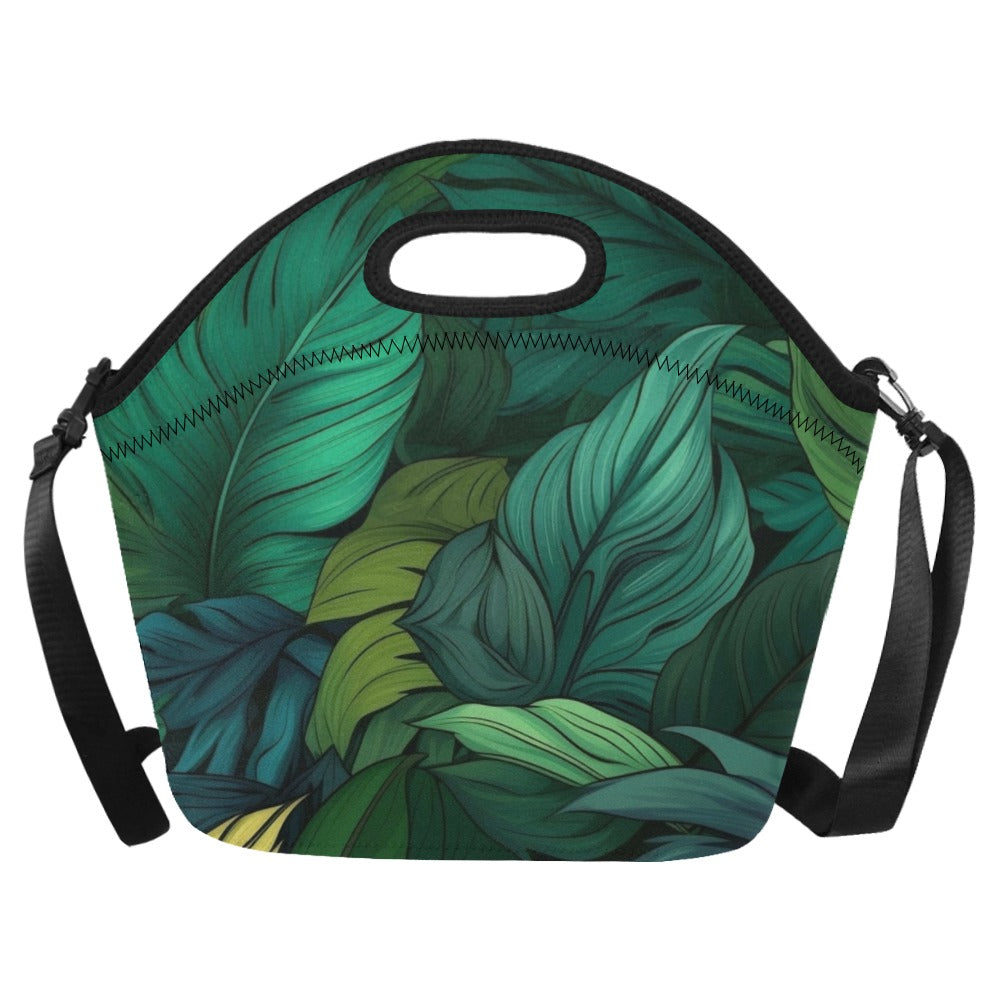 Tropical Leaves - Neoprene Lunch Bag/Large