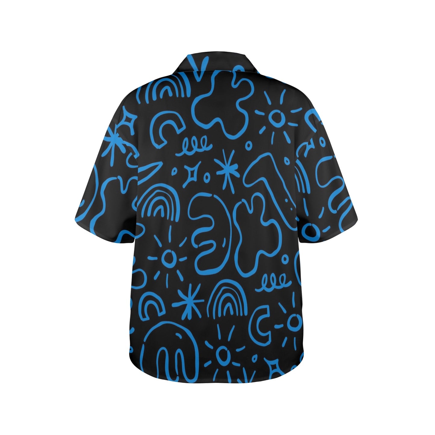 Blue Squiggle - Womens Hawaiian Shirt