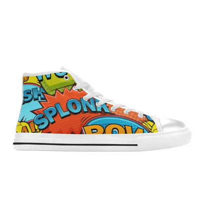 Comic Book 2 - Kids High Top Canvas Shoes