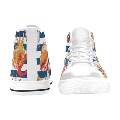 Nautical Life - Women's High Top Canvas Shoes