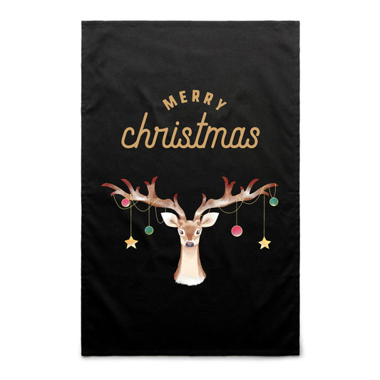 Merry Christmas Reindeer - AS Colour Tea Towel