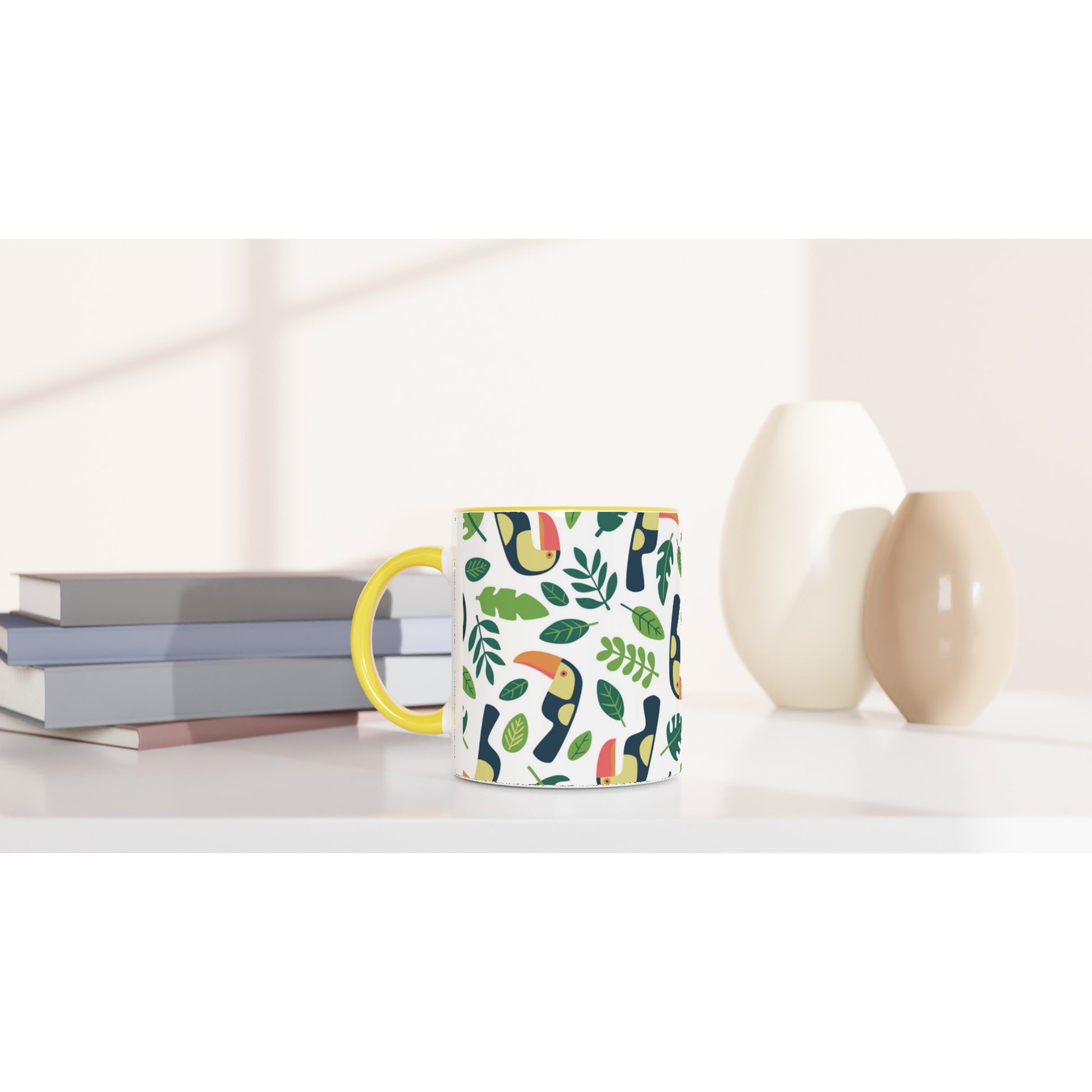 Toucans - White 11oz Ceramic Mug with Colour Inside Colour 11oz Mug