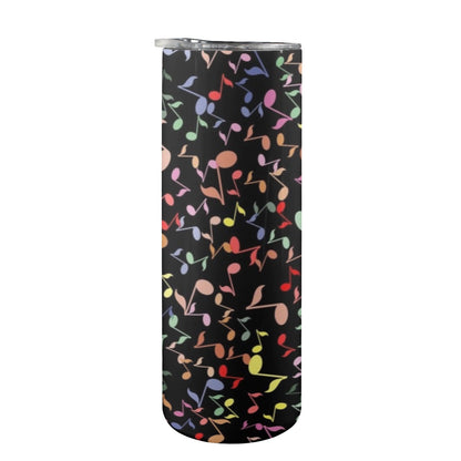 Quavers, Music Notes - 20oz Tall Skinny Tumbler with Lid and Straw