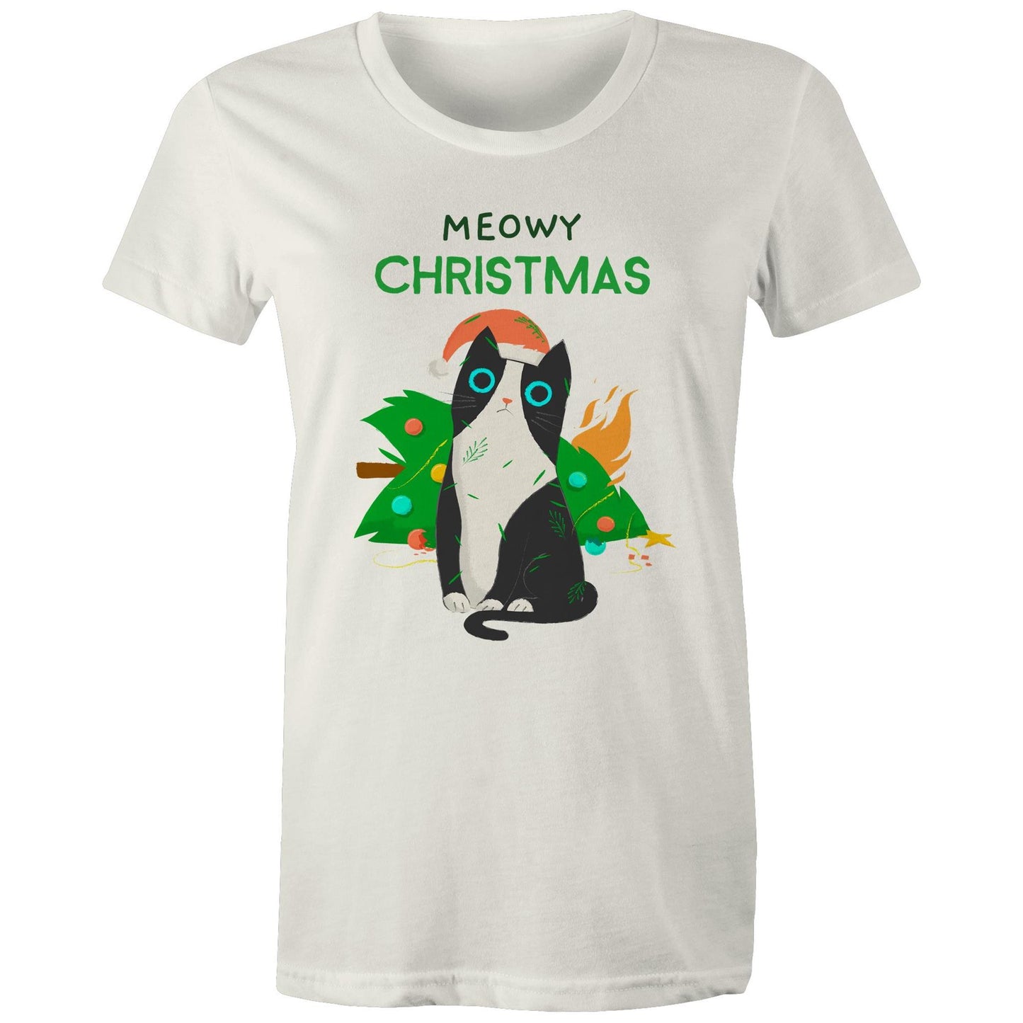 Meowy Christmas - Womens T-shirt