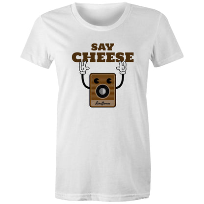 Say Cheese, Vintage Camera - Womens T-shirt