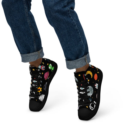 Space - Men’s high top canvas shoes Mens High Top Shoes Printed Offshore Space