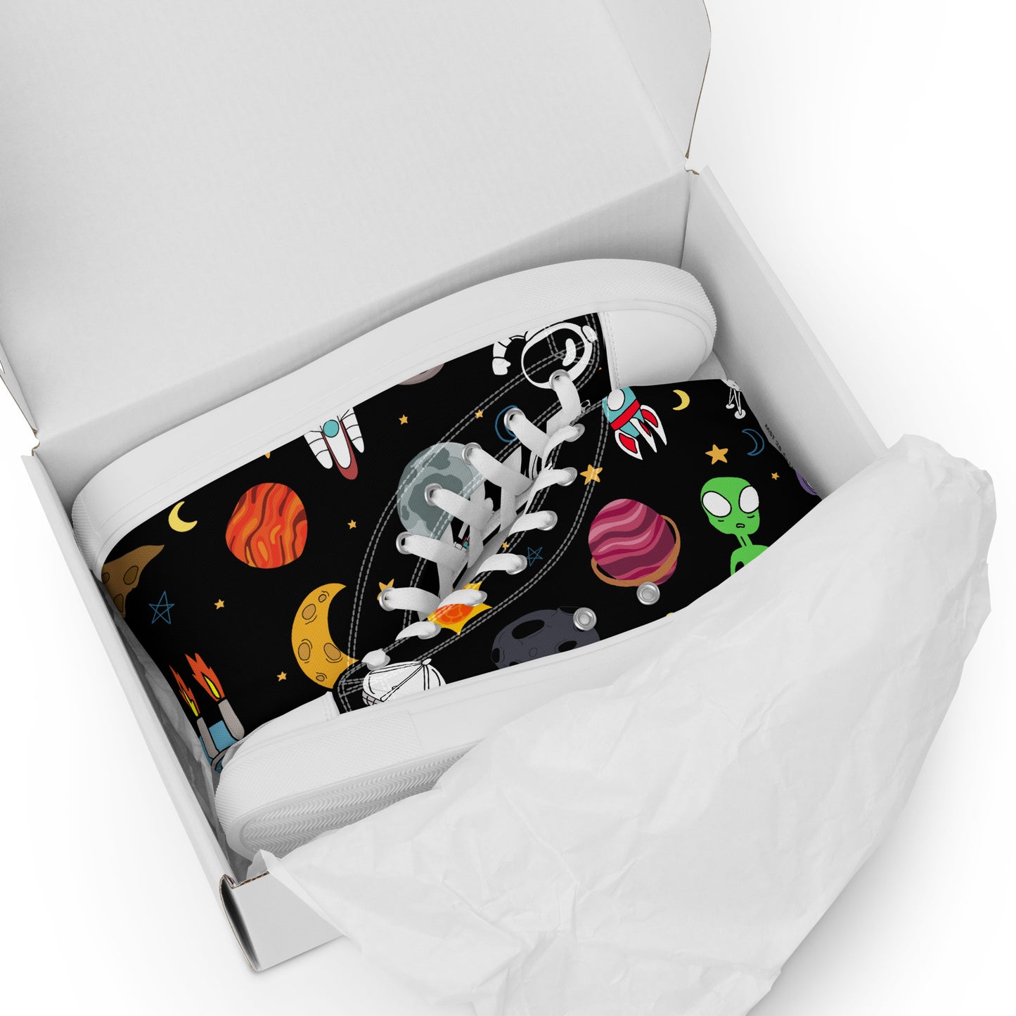 Space - Men’s high top canvas shoes Mens High Top Shoes Printed Offshore Space