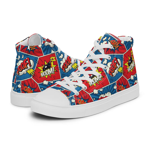 Comic Book - Men’s high top canvas shoes Mens High Top Shoes Printed Offshore