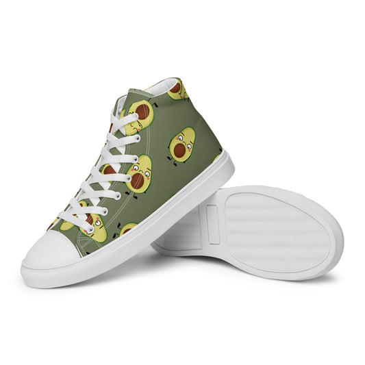 Avocado Characters - Men’s high top canvas shoes Mens High Top Shoes food Printed Offshore