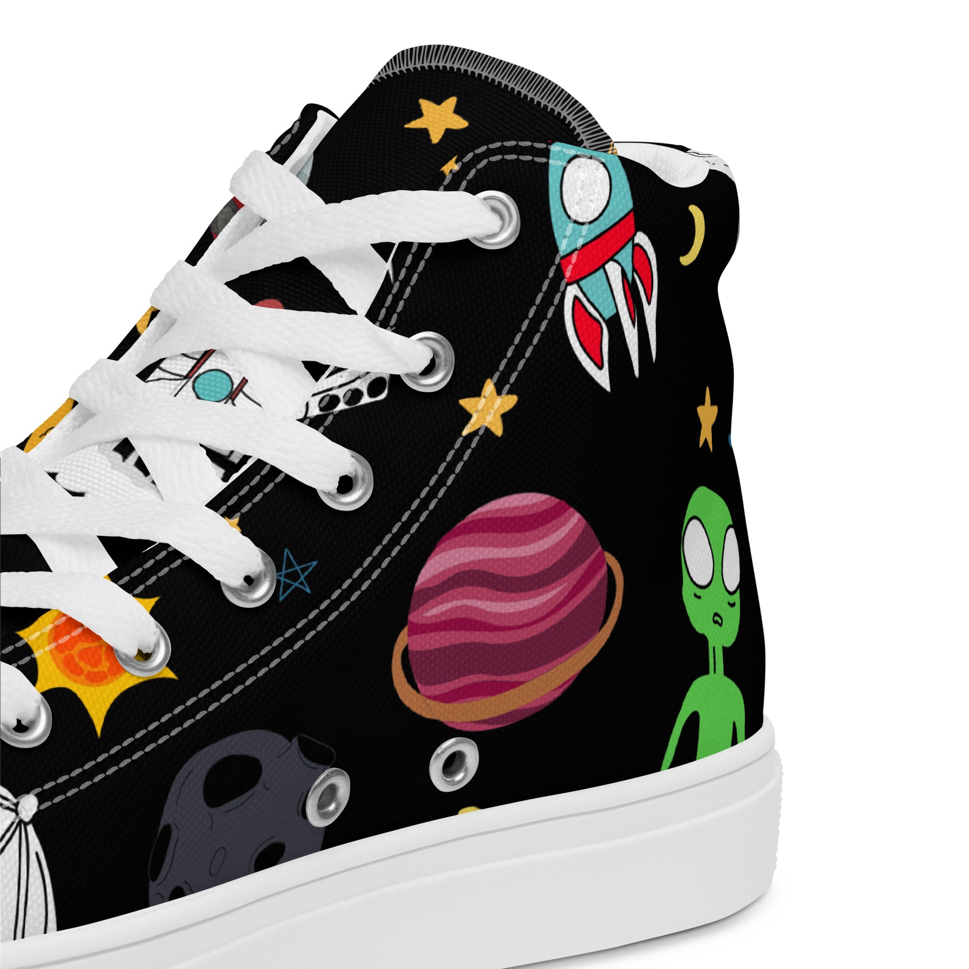 Space - Men’s high top canvas shoes Mens High Top Shoes Printed Offshore Space