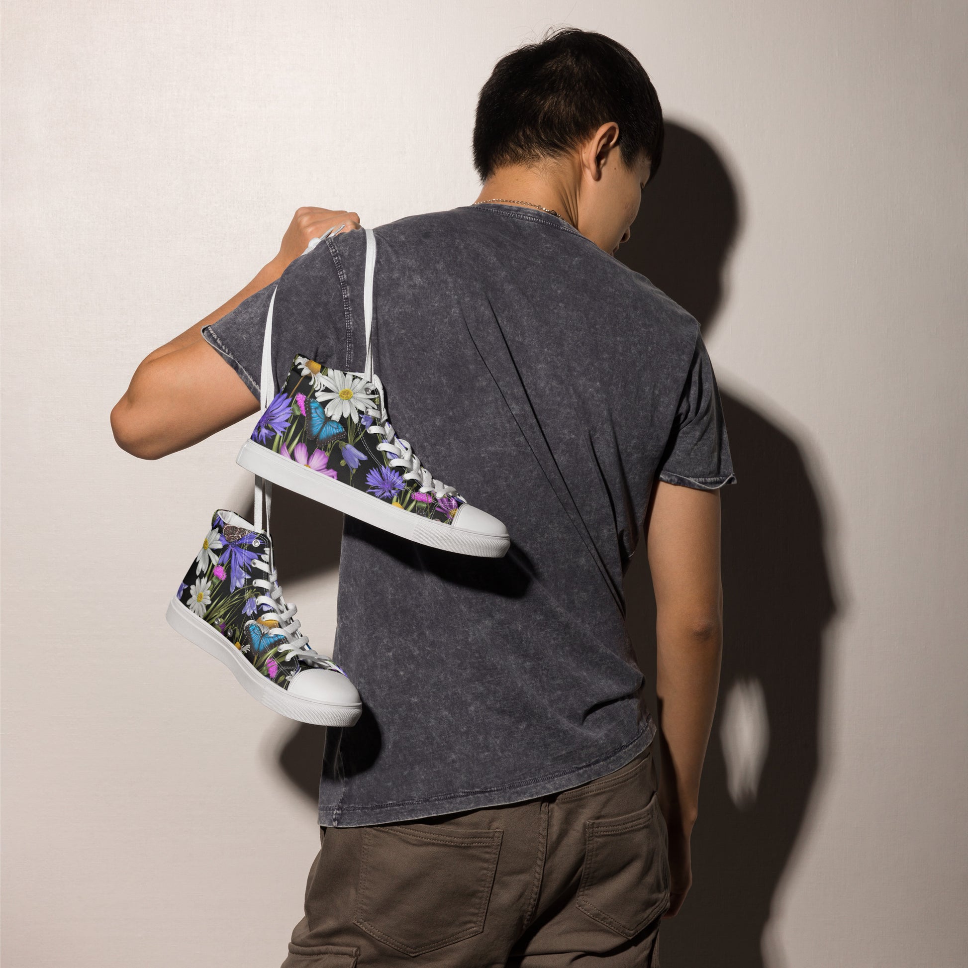 Butterfly Flowers - Men’s high top canvas shoes Mens High Top Shoes Printed Offshore