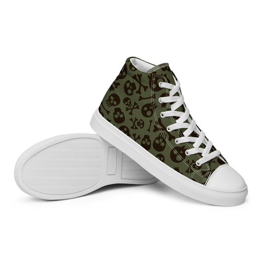 Skull And Crossbones - Men’s high top canvas shoes Mens High Top Shoes Printed Offshore