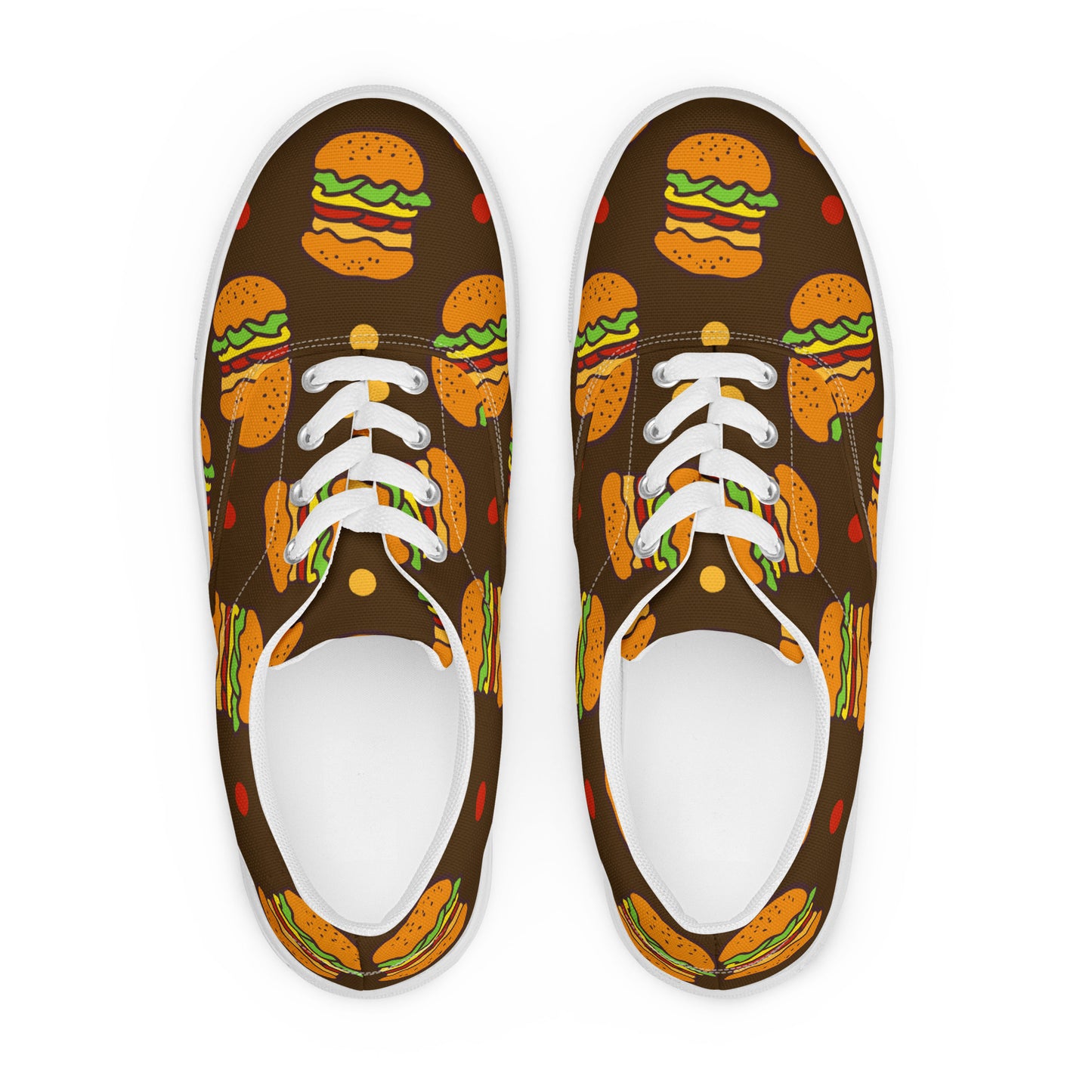 Burgers - Men’s lace-up canvas shoes Mens Lace Up Canvas Shoes Food