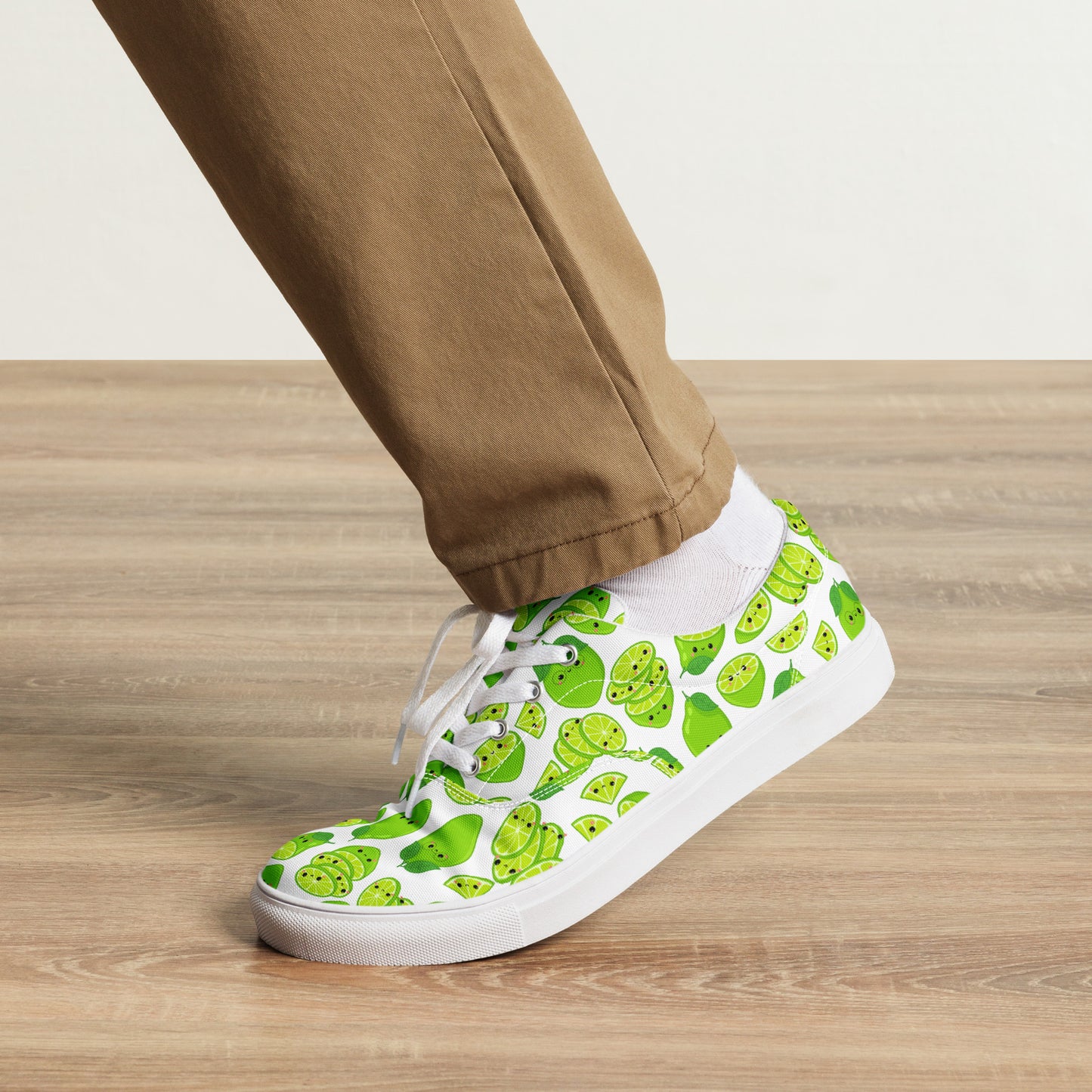 Cute Limes - Men’s lace-up canvas shoes Mens Lace Up Canvas Shoes food