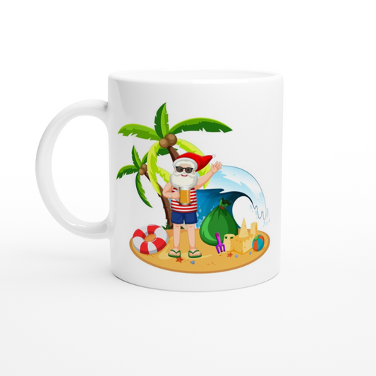 Tropical Santa - 11oz Ceramic Mug Christmas Mug Merry Christmas