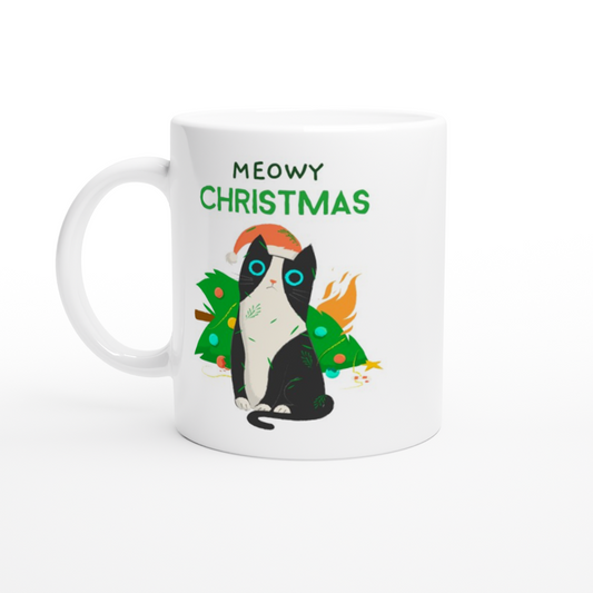 Meowy Christmas - 11oz Ceramic Mug Christmas Mug Merry Christmas