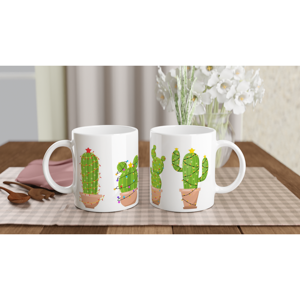 Merry Cactus - 11oz Ceramic Mug Christmas Mug Merry Christmas
