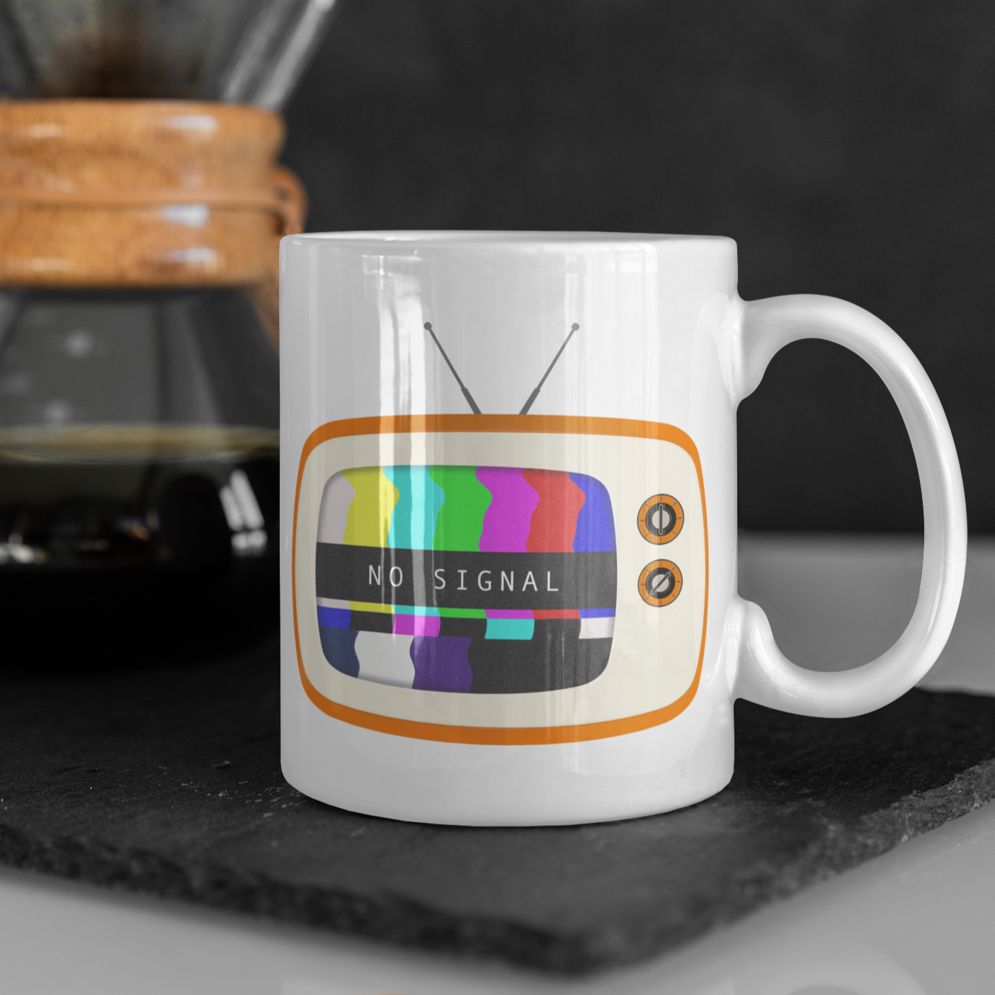 Retro Television, No Signal - 11oz Ceramic Mug 11 oz Mug Retro Tech
