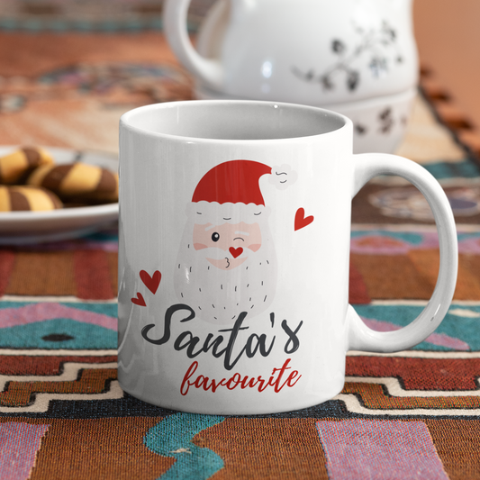 Santa's Favourite - 11oz Ceramic Mug Christmas Mug Merry Christmas
