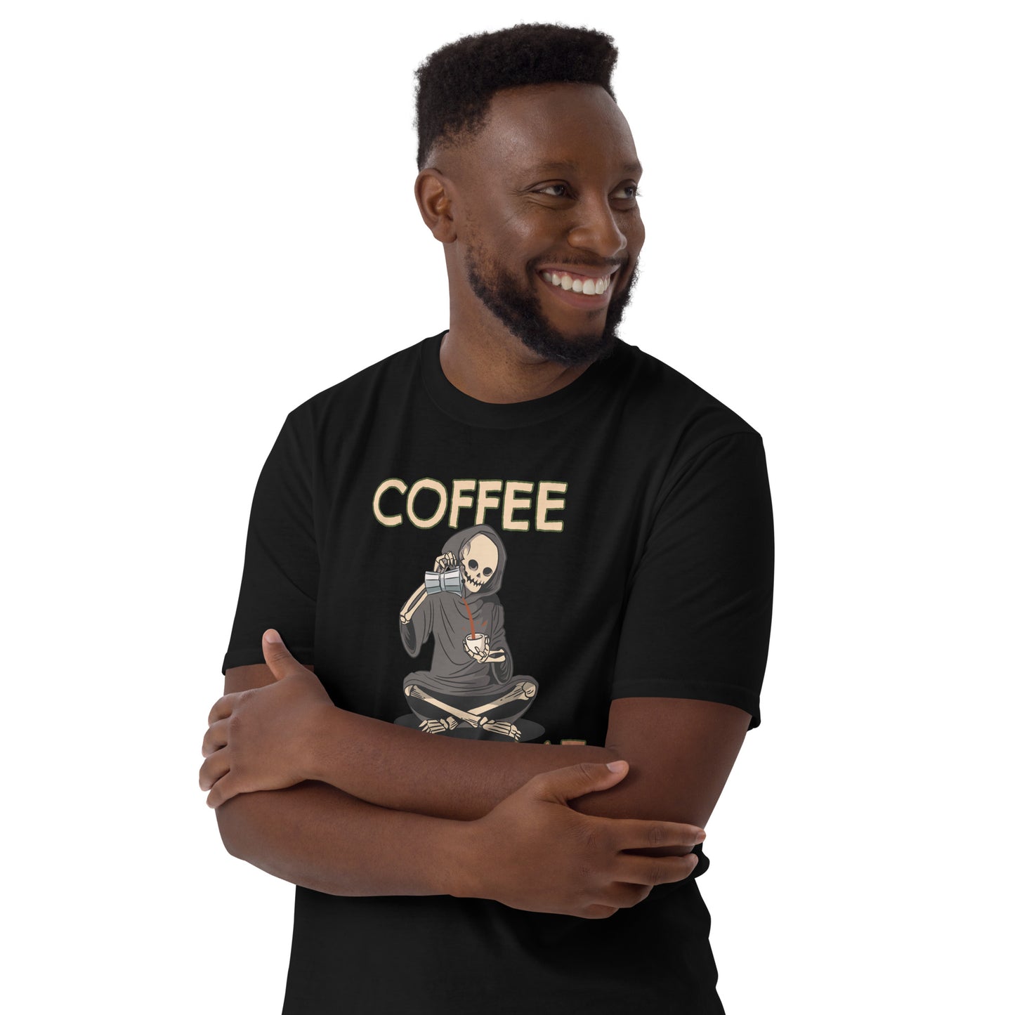 Coffee Keeps Me Alive, Skeleton - Short-Sleeve Unisex T-Shirt