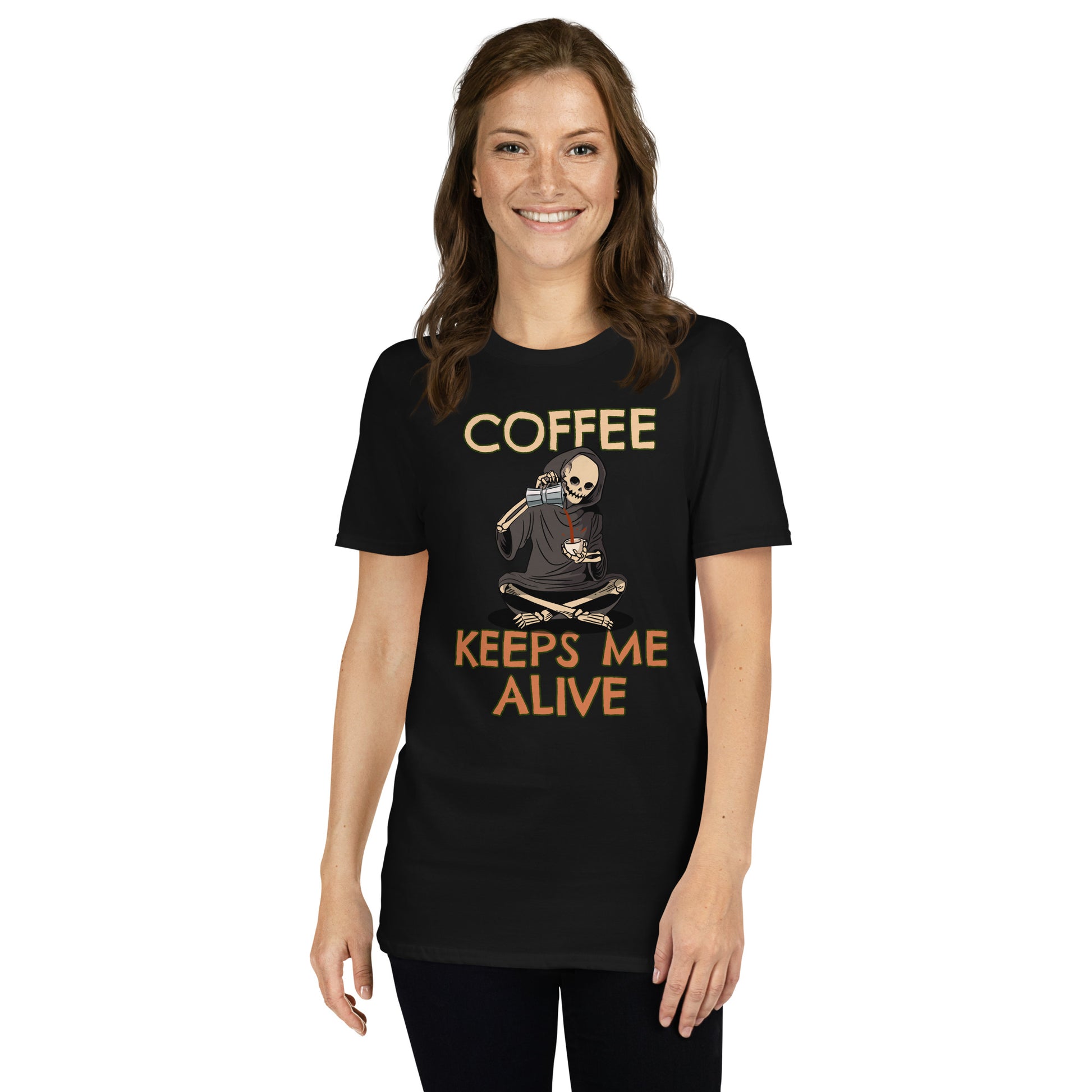 Coffee Keeps Me Alive, Skeleton - Short-Sleeve Unisex T-Shirt Unisex T-shirt Coffee