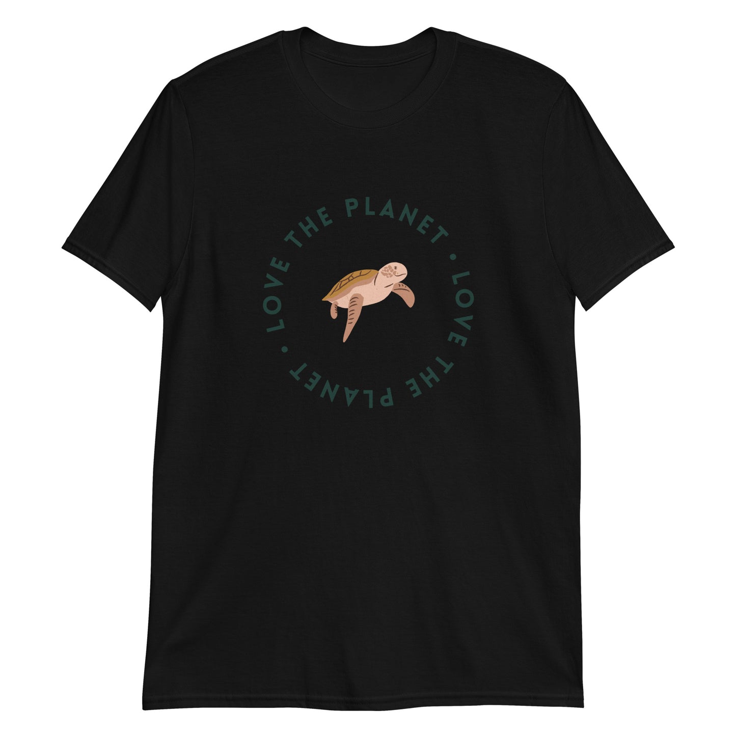 Love The Planet - Short-Sleeve Unisex T-Shirt Black Unisex T-shirt Animal