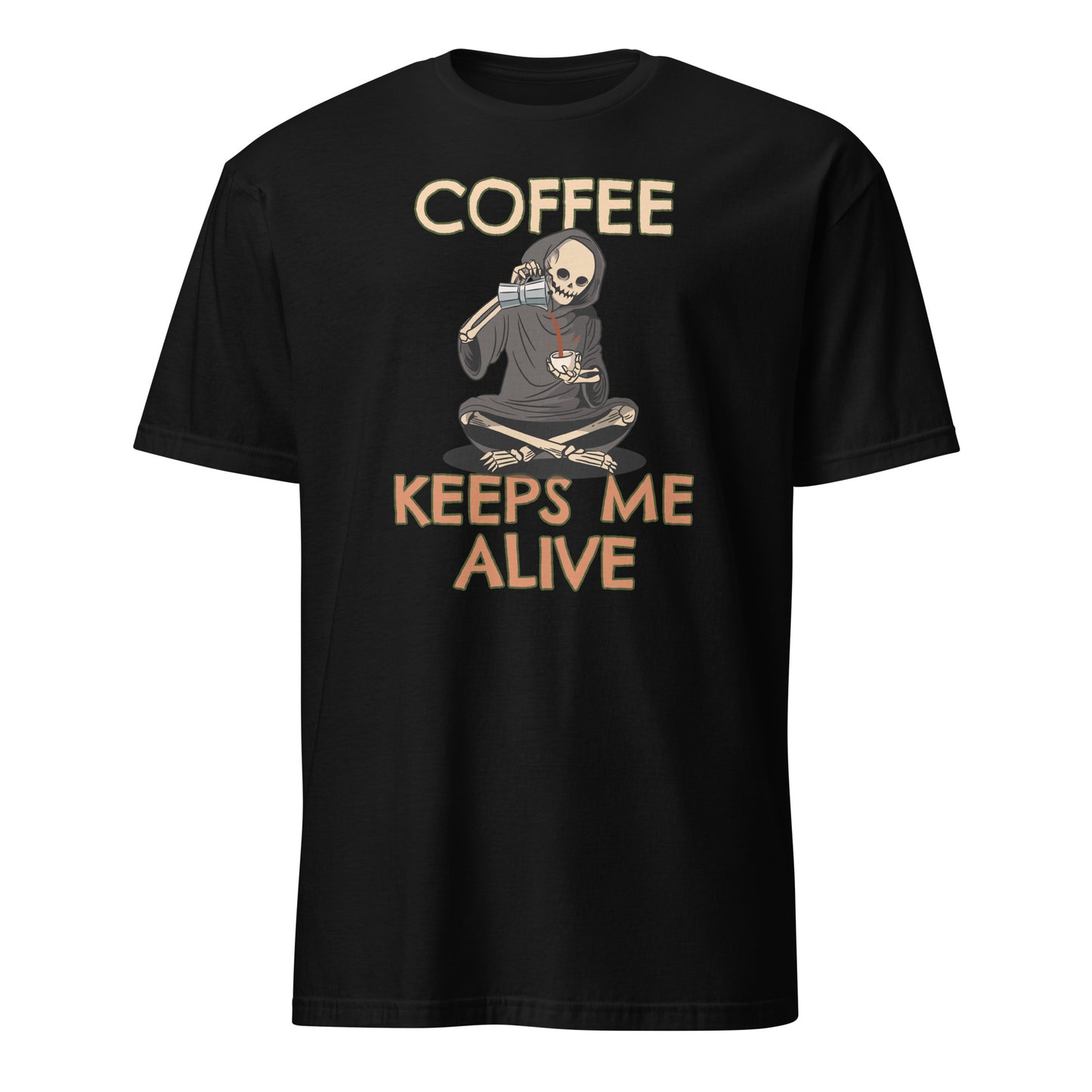 Coffee Keeps Me Alive, Skeleton - Short-Sleeve Unisex T-Shirt