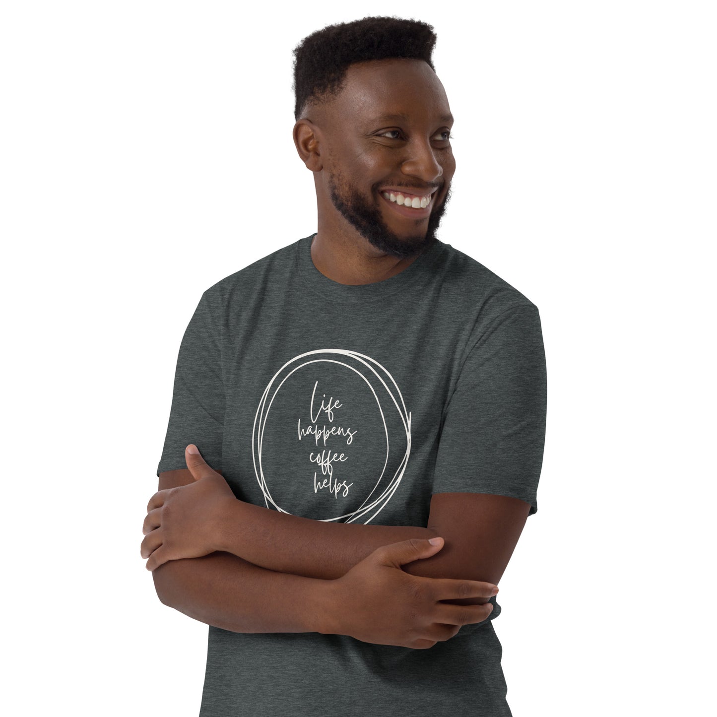 Life Happens, Coffee Helps - Short-Sleeve Unisex T-Shirt