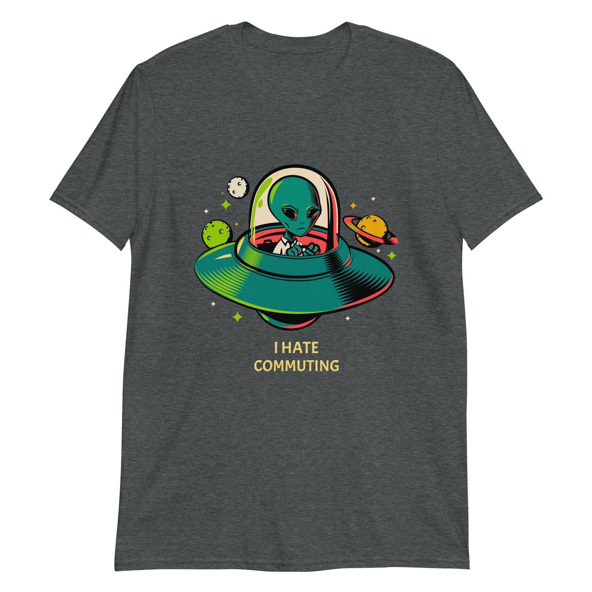 Alien Commute - Short-Sleeve Unisex T-Shirt Dark Heather Unisex T-shirt Sci Fi