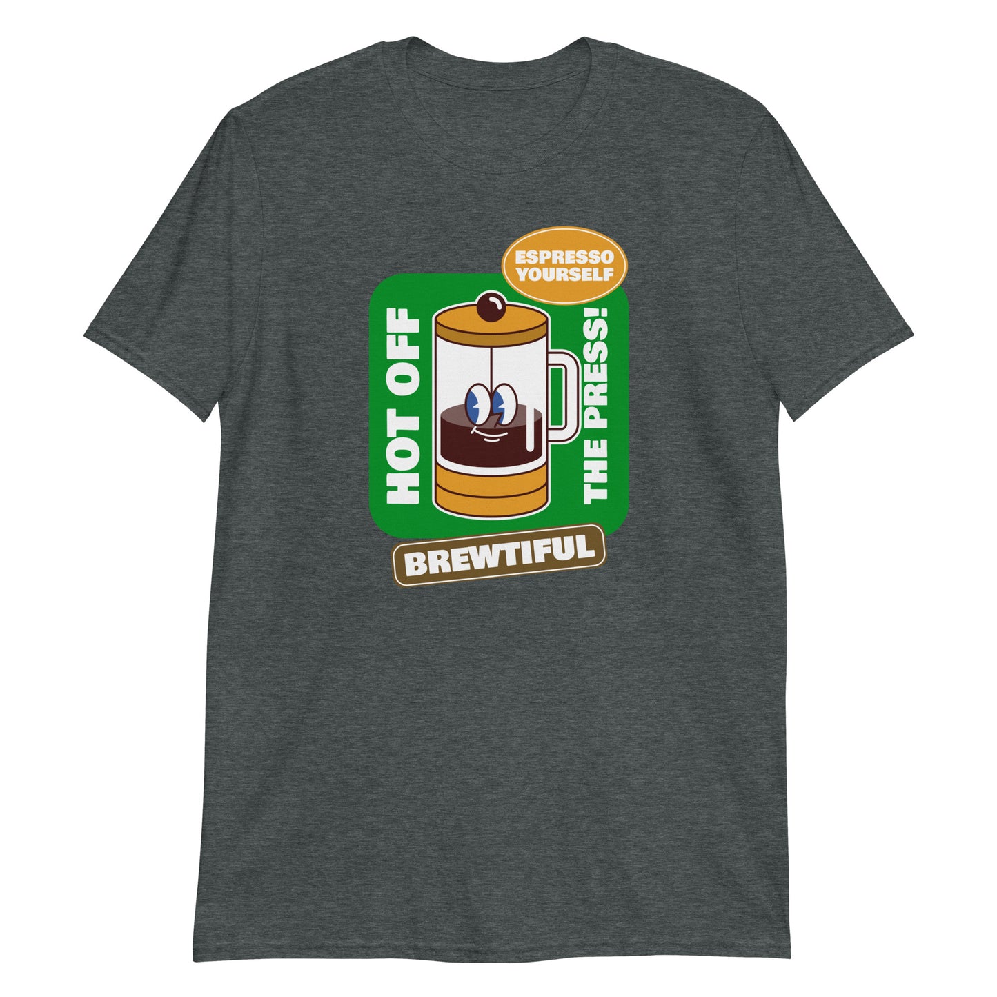 Brewtiful - Short-Sleeve Unisex T-Shirt Dark Heather Unisex T-shirt Coffee