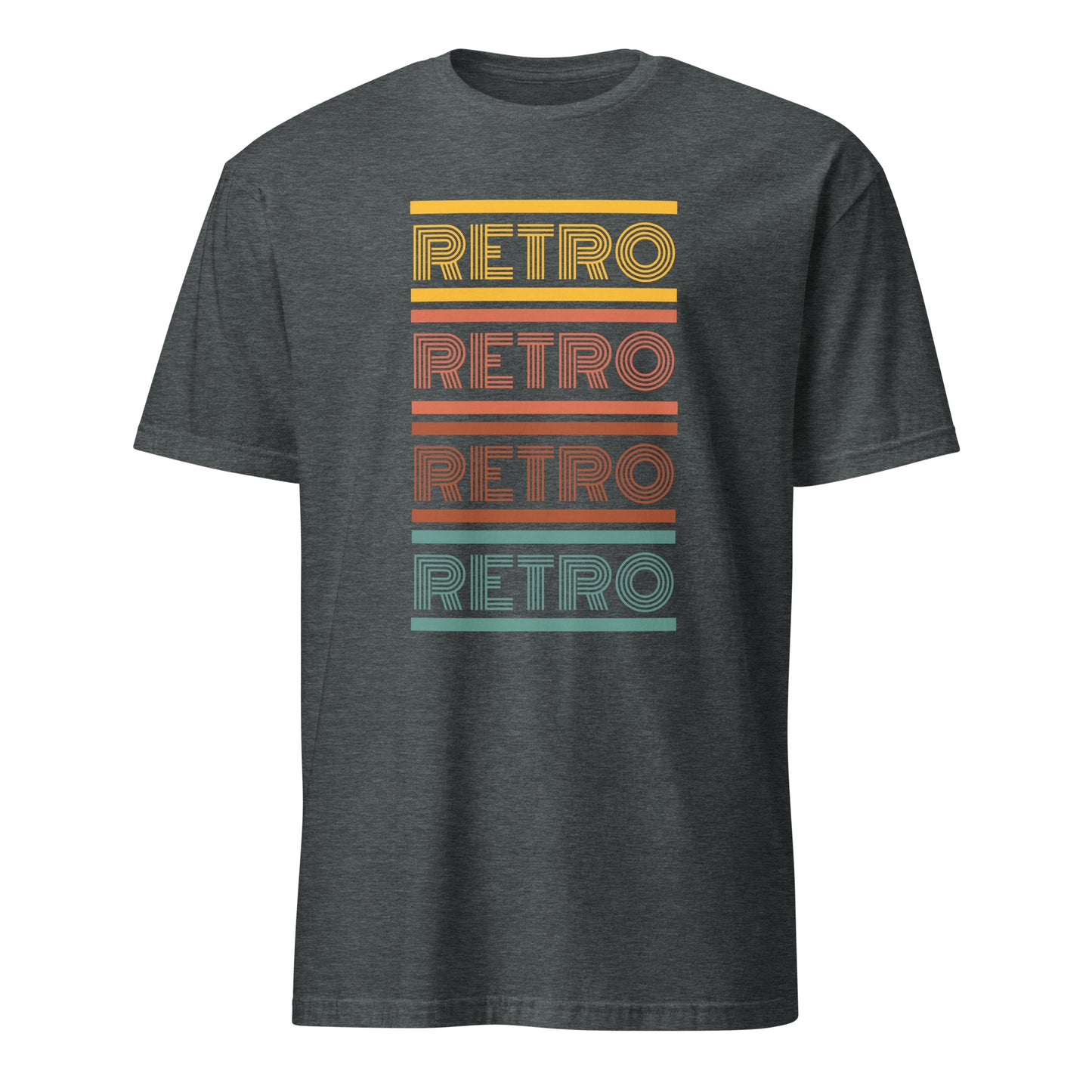 Retro - Short-Sleeve Unisex T-Shirt Dark Heather Unisex T-shirt Globally Fulfilled Printed Worldwide Retro