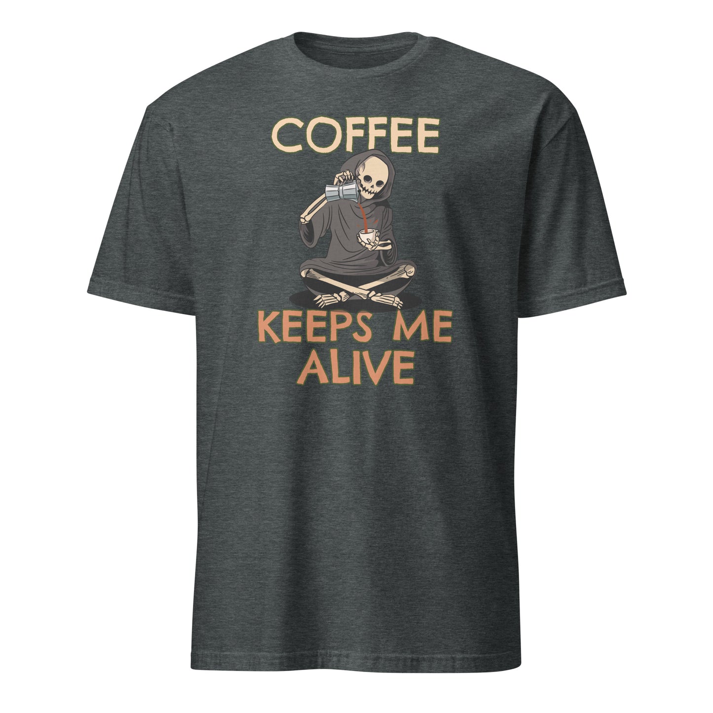 Coffee Keeps Me Alive, Skeleton - Short-Sleeve Unisex T-Shirt