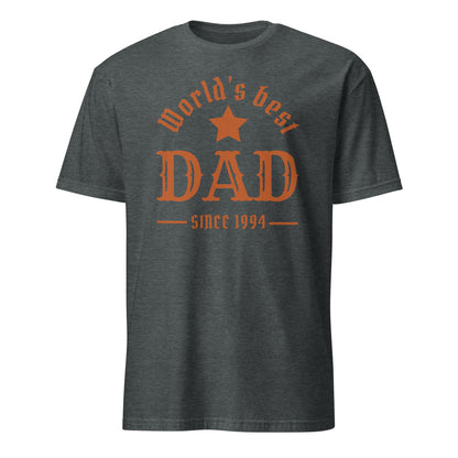 Personalised - World's Best Dad, Change Year - Short-Sleeve Unisex T-Shirt