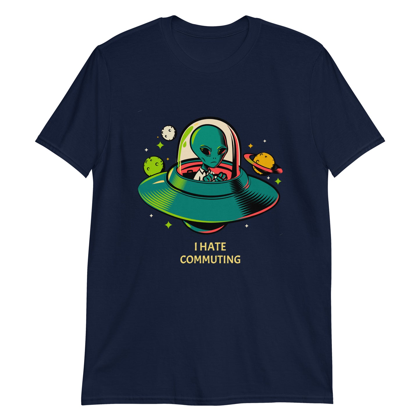 Alien Commute - Short-Sleeve Unisex T-Shirt Navy Unisex T-shirt Sci Fi