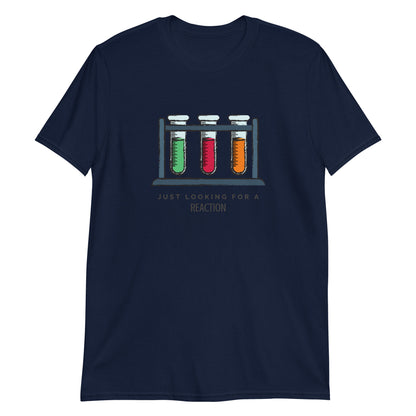 Test Tubes, Just Looking For A Reaction - Short-Sleeve Unisex T-Shirt Navy Unisex T-shirt Science