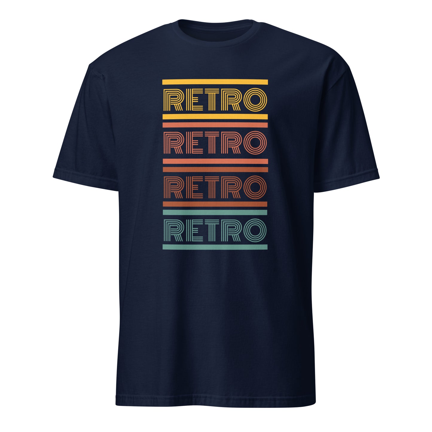 Retro - Short-Sleeve Unisex T-Shirt Navy Unisex T-shirt Globally Fulfilled Printed Worldwide Retro