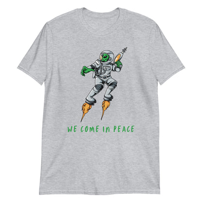Alien, We Come In Peace - Short-Sleeve Unisex T-Shirt Sport Grey Unisex T-shirt funny sci fi