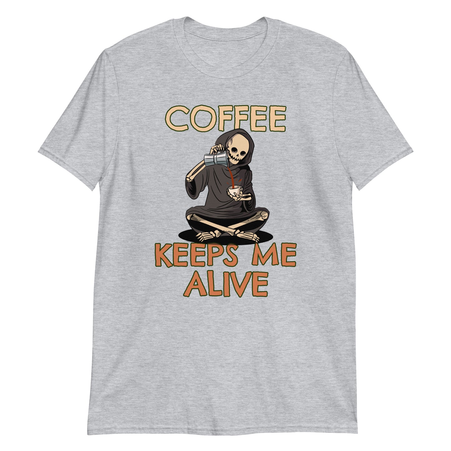 Coffee Keeps Me Alive, Skeleton - Short-Sleeve Unisex T-Shirt Sport Grey Unisex T-shirt Coffee