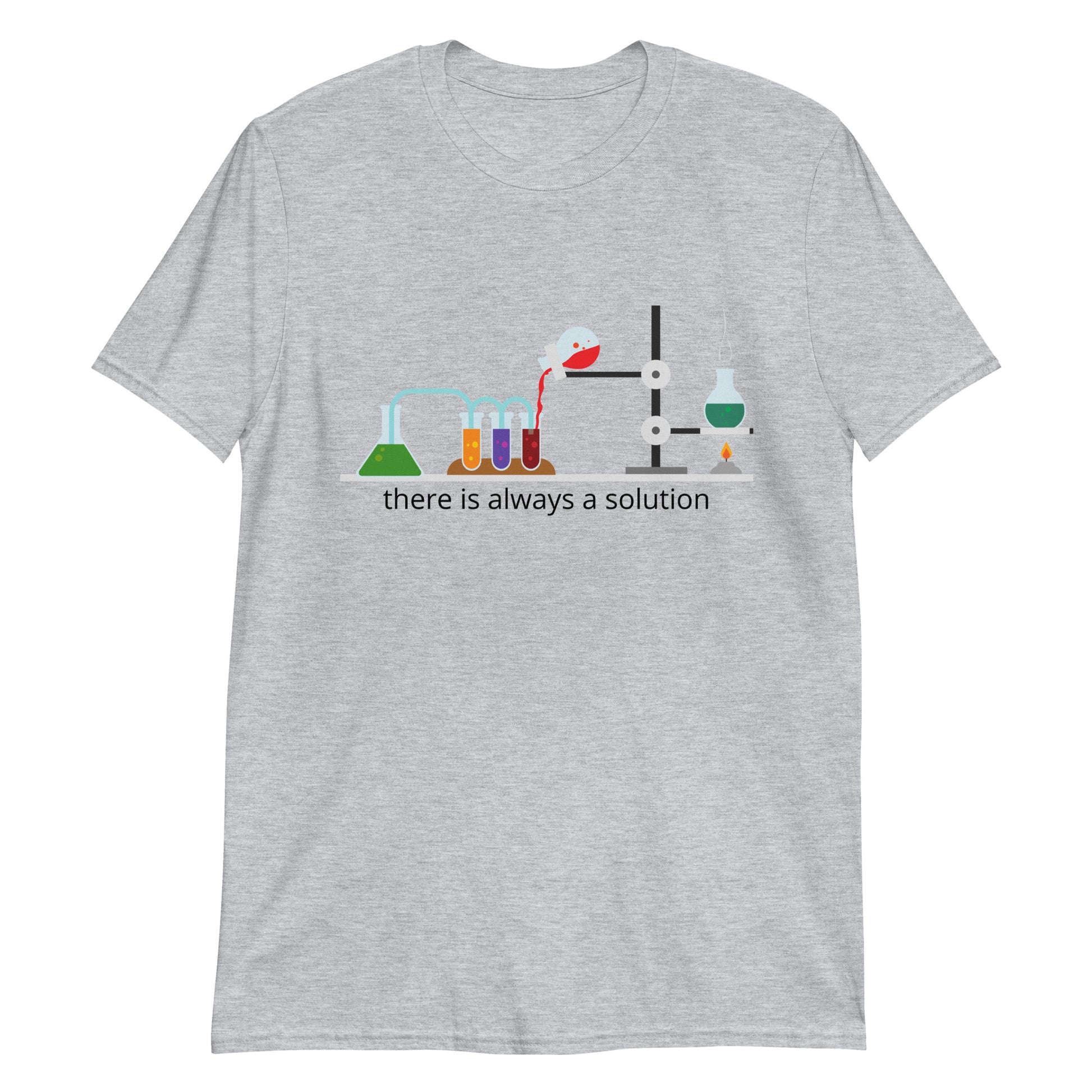 There Is Always A Solution - Short-Sleeve Unisex T-Shirt Sport Grey Unisex T-shirt Globally Fulfilled Printed Worldwide Science