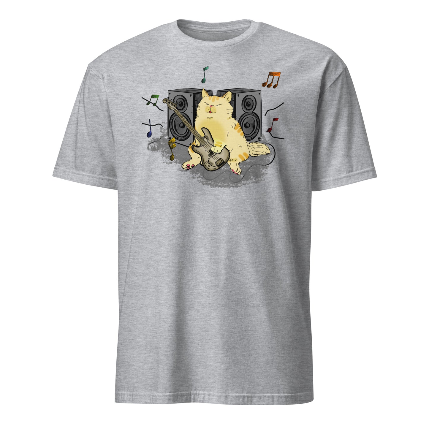 Cat Bass Player - Short-Sleeve Unisex T-Shirt