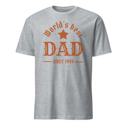 Personalised - World's Best Dad, Change Year - Short-Sleeve Unisex T-Shirt