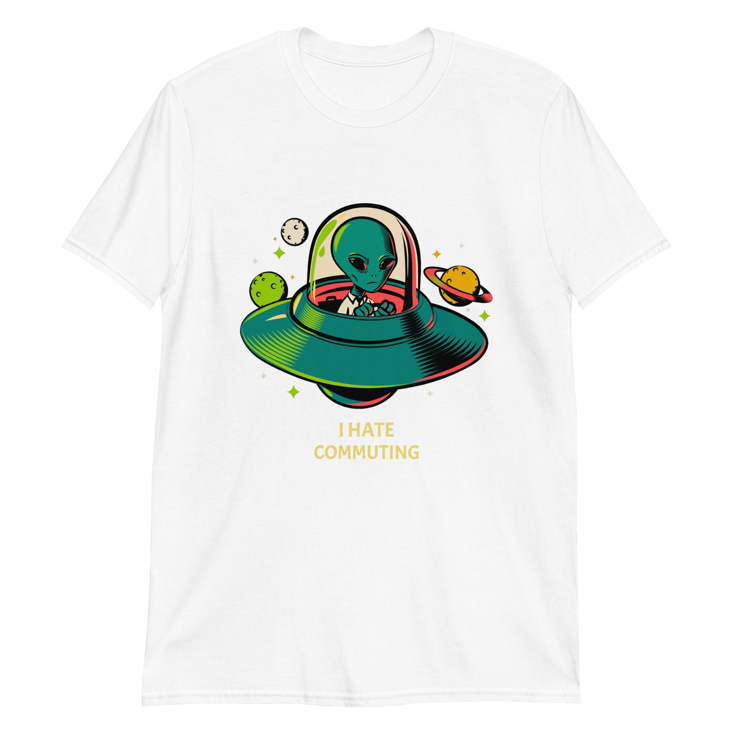 Alien Commute - Short-Sleeve Unisex T-Shirt White Unisex T-shirt Sci Fi