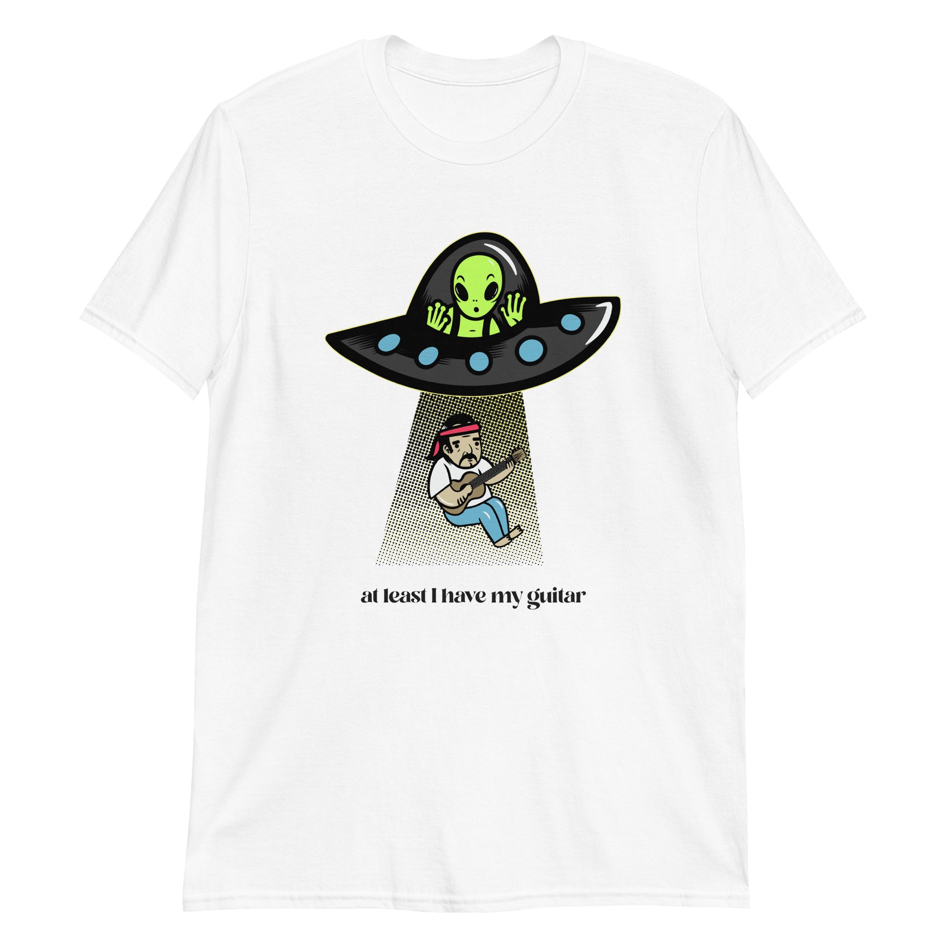 Guitarist Alien Abduction - Short-Sleeve Unisex T-Shirt White Unisex T-shirt Music Sci Fi