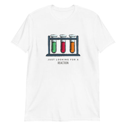 Test Tubes, Just Looking For A Reaction - Short-Sleeve Unisex T-Shirt White Unisex T-shirt Science