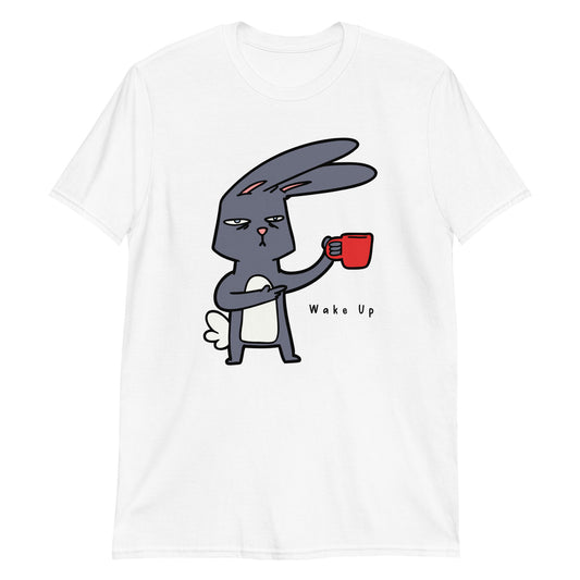 Wake Up, Coffee, Rabbit - Short-Sleeve Unisex T-Shirt