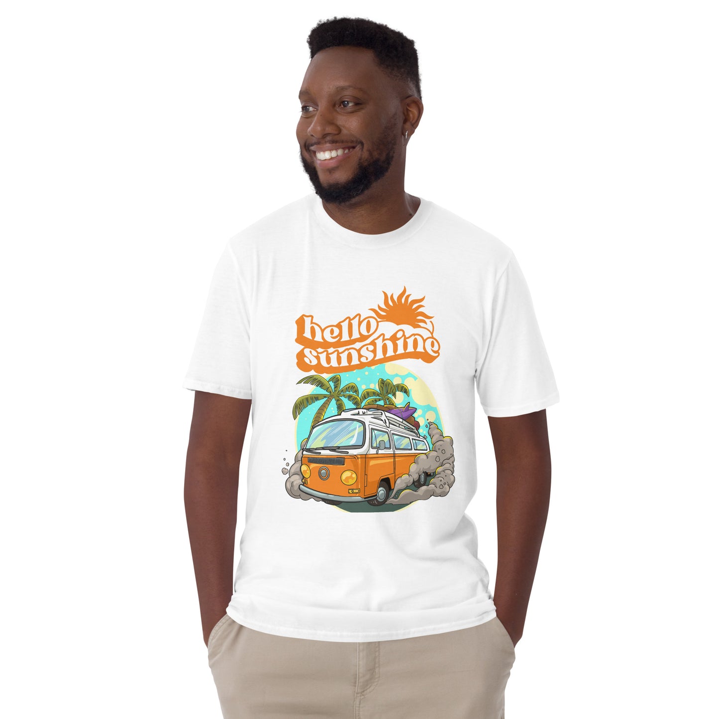 Hello Sunshine, Beach Van - Short-Sleeve Unisex T-Shirt